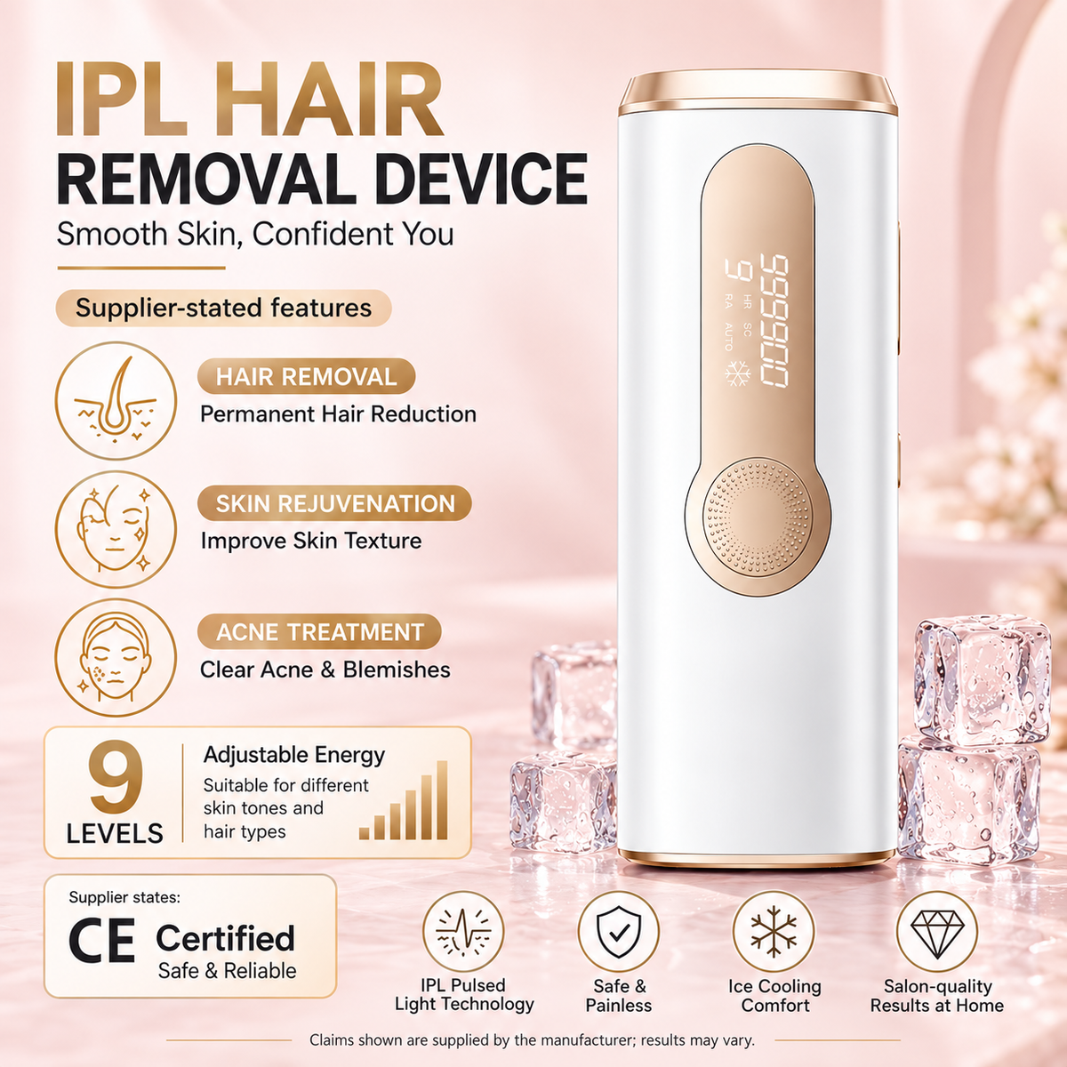 Nexalure Ice-Cooling IPL Hair Removal Device
