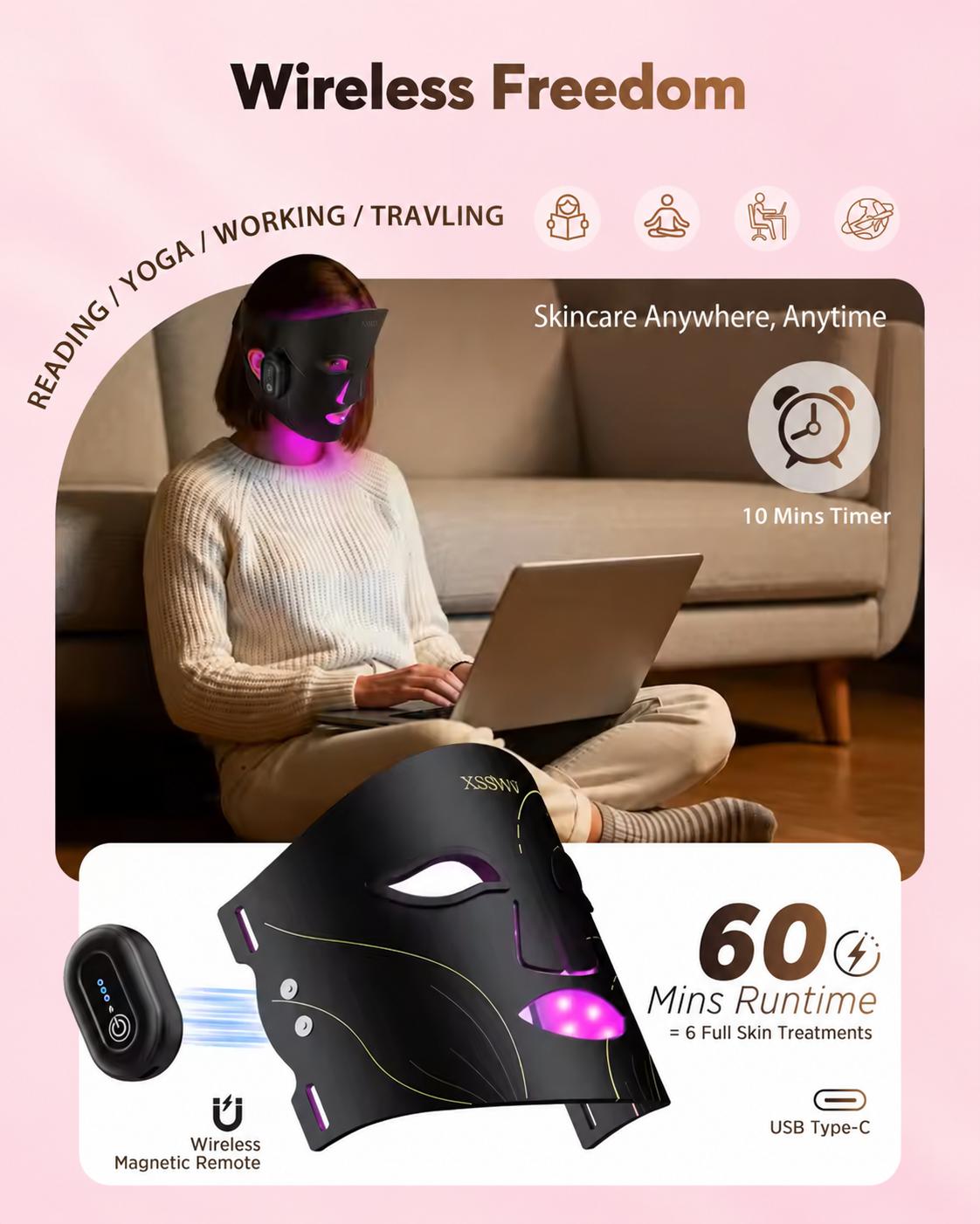Nexalure Wireless LED Face Mask